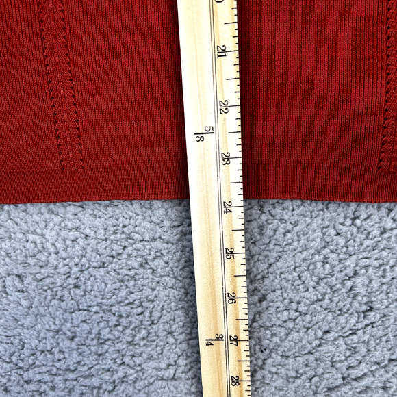 Dress Barn Rust Ornage Knit T-shirt Size 14/16 Square Neckline - Picture 5 of 9